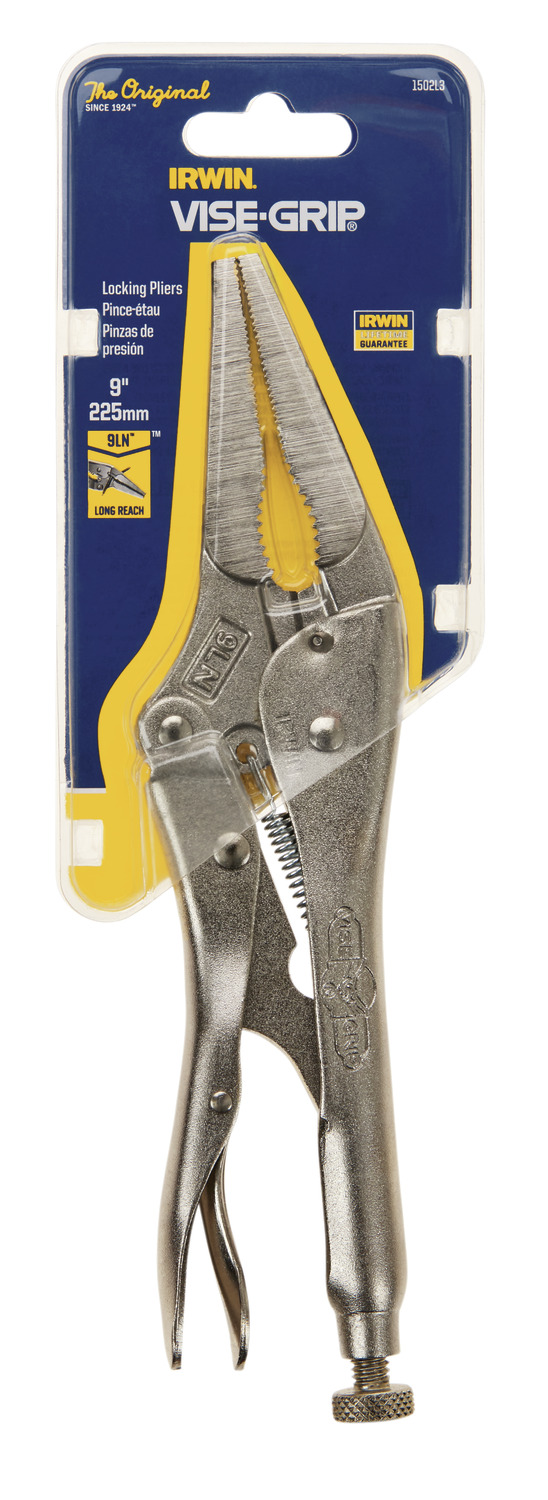 Pliers, 9 in locking long nose with